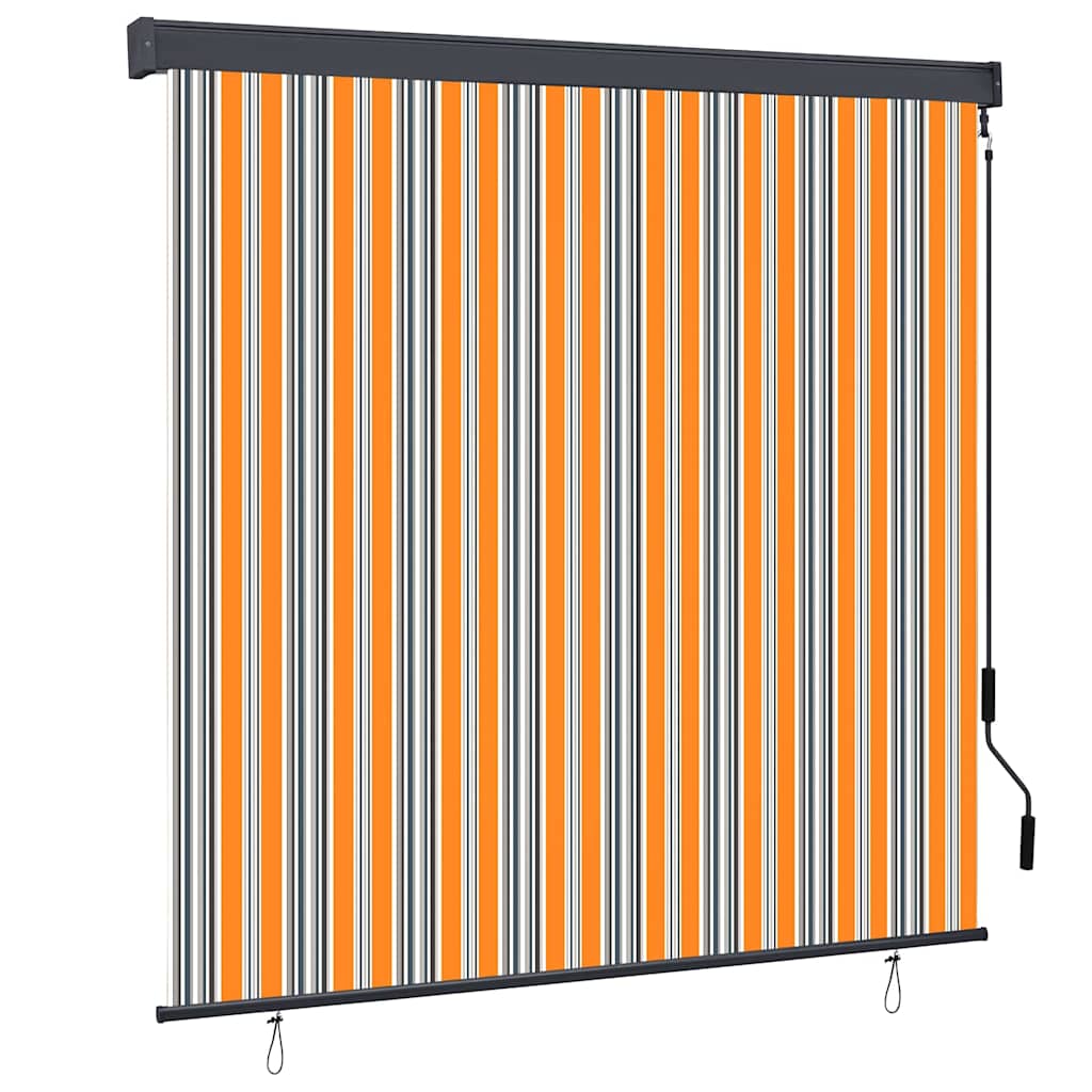 Vidaxxl store enrouleur jaune et bleu 180 x 250 cm tissu et aluminium
