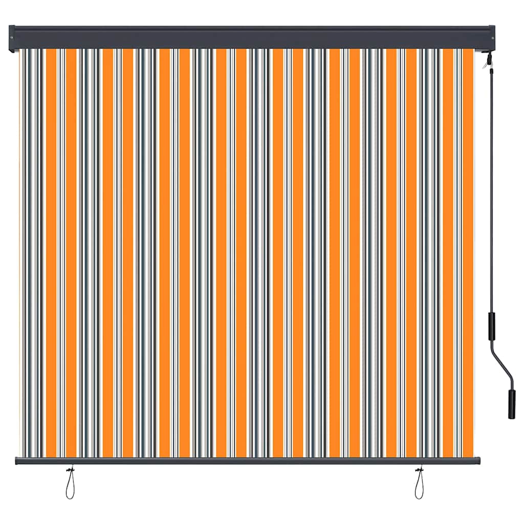 Vidaxxl store enrouleur jaune et bleu 180 x 250 cm tissu et aluminium