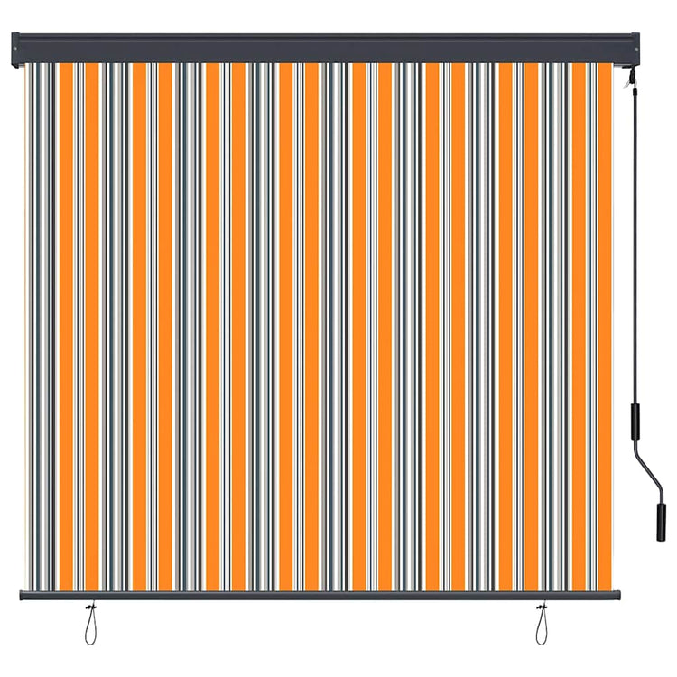 Vidaxxl store enrouleur jaune et bleu 180 x 250 cm tissu et aluminium