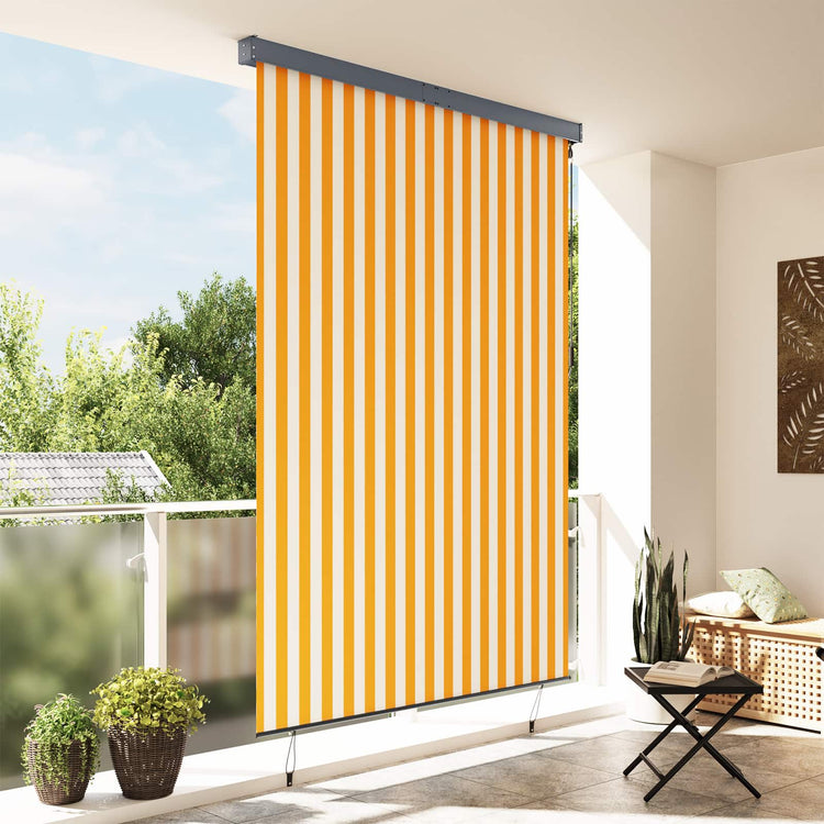 Vidaxxl store enrouleur blanc et orange 180 x 250 cm tissu et aluminium