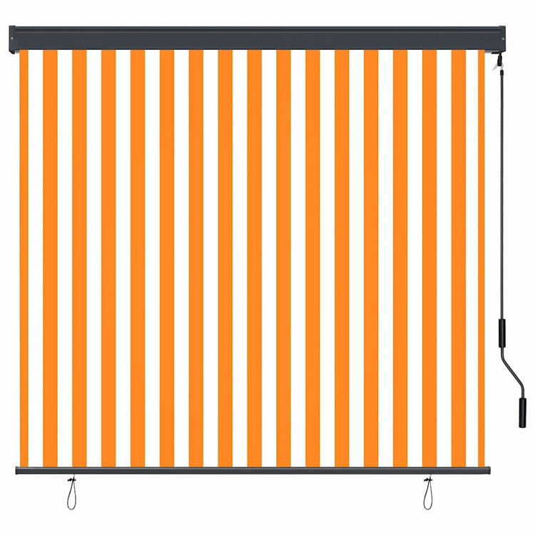 Vidaxxl store enrouleur blanc et orange 180 x 250 cm tissu et aluminium