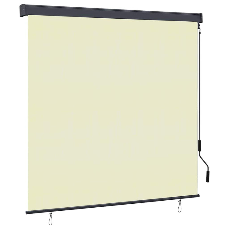 Vidaxxl store enrouleur avec rideaux crème 180 x 250 cm tissu et aluminium