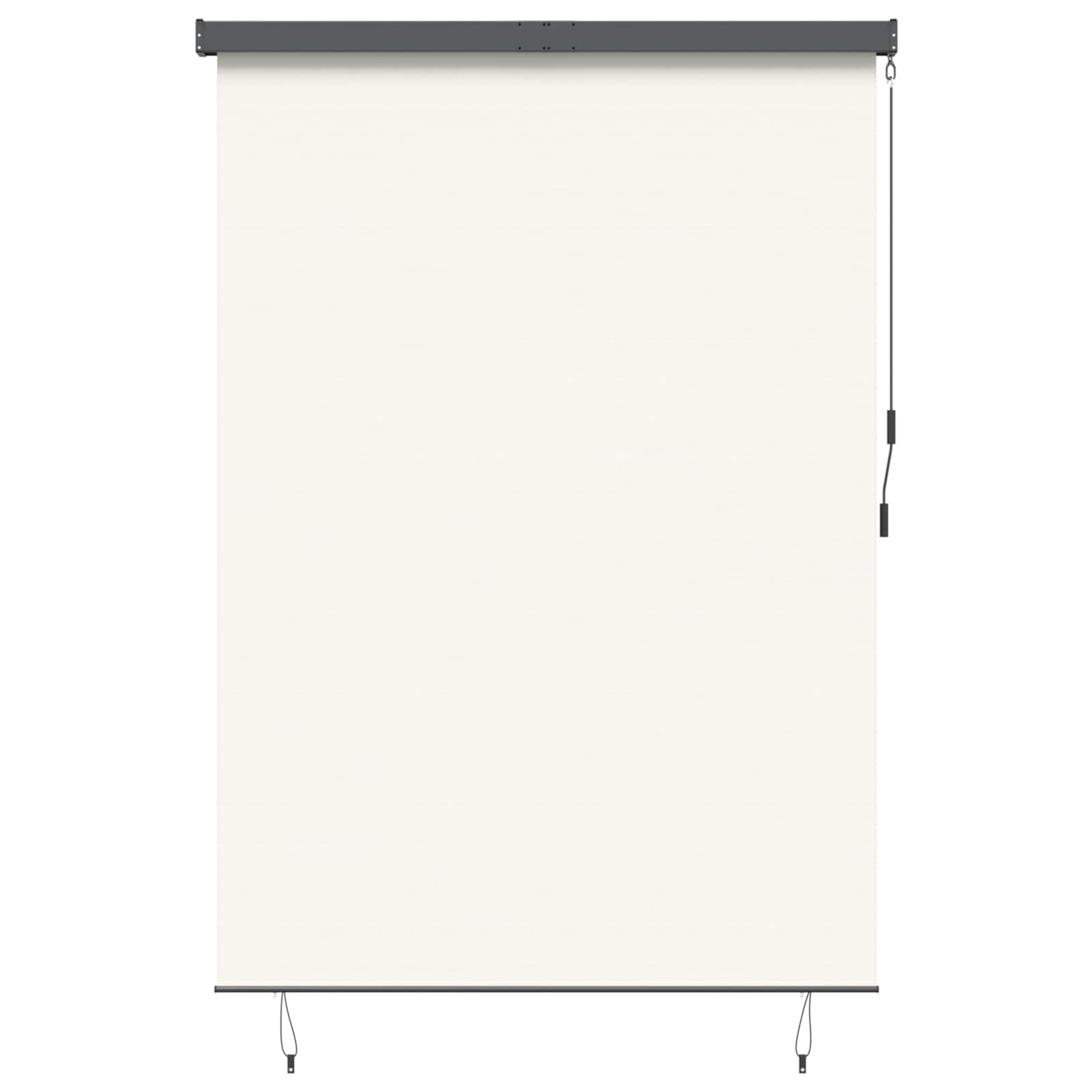 Vidaxxl store enrouleur avec rideaux crème 180 x 250 cm tissu et aluminium