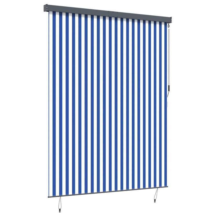 Vidaxxl store enrouleur bleu et blanc 200 x 250 cm tissu et aluminium