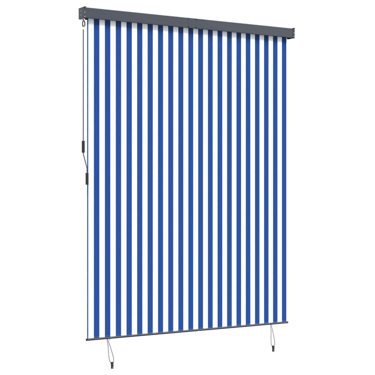 Vidaxxl store enrouleur bleu et blanc 200 x 250 cm tissu et aluminium