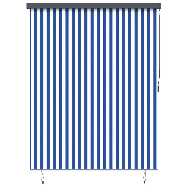 Vidaxxl store enrouleur bleu et blanc 200 x 250 cm tissu et aluminium
