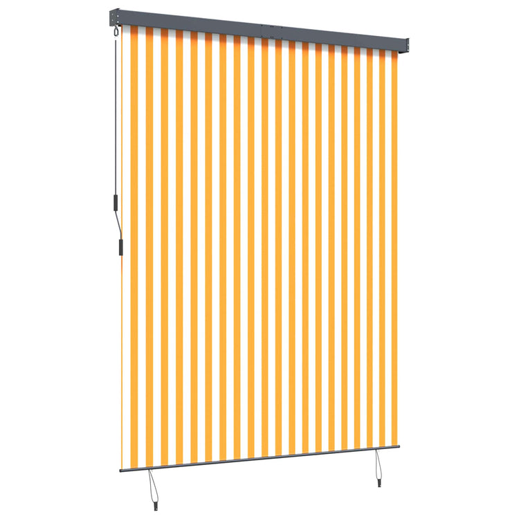 Vidaxxl store enrouleur blanc et orange 200 x 250 cm tissu et aluminium