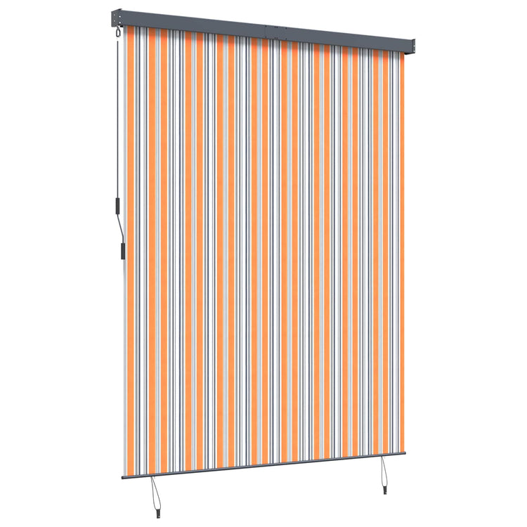 Vidaxxl store enrouleur jaune et bleu 200 x 250 cm tissu et aluminium