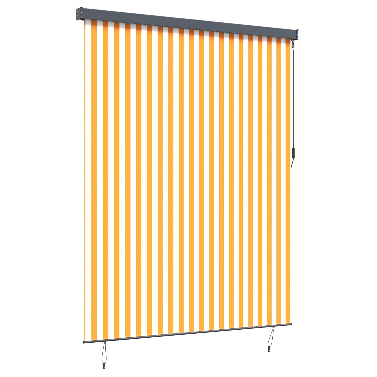 Vidaxxl store enrouleur blanc et orange 200 x 250 cm tissu et aluminium