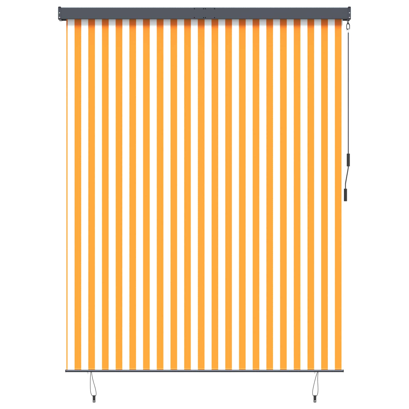 Vidaxxl store enrouleur blanc et orange 200 x 250 cm tissu et aluminium