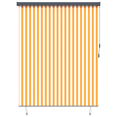 Vidaxxl store enrouleur blanc et orange 200 x 250 cm tissu et aluminium