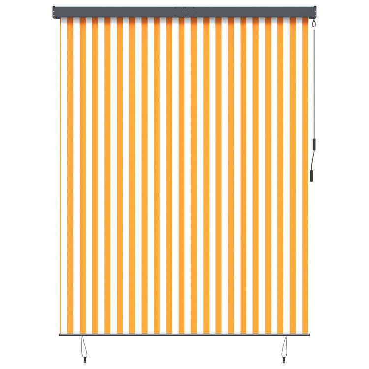 Vidaxxl store enrouleur blanc et orange 200 x 250 cm tissu et aluminium