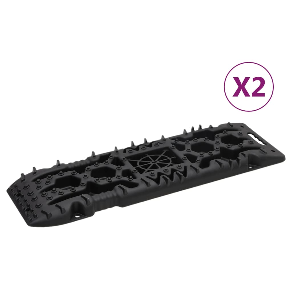 Plaques de poignée vidaxl 2 pcs 107x31x7 cm noire en nylon