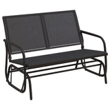 Vidaxl Sliding Canapa Garden 120.5x76x86.5 cm Foil textile et noire en acier - afbeelding 2