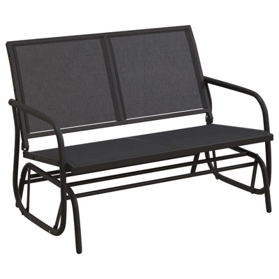 Vidaxl Sliding Canapa Garden 120.5x76x86.5 cm Foil textile et noire en acier