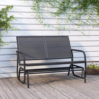 Vidaxl Sliding Canapa Garden 120.5x76x86.5 cm Foil textile et noire en acier