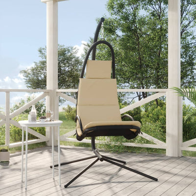 Vidaxl Rocking Chair avec tissu oxford et crème en acier de couleur crème