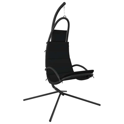 Vidaxl Rocking Chair avec tissu oxford et coussin noir en acier