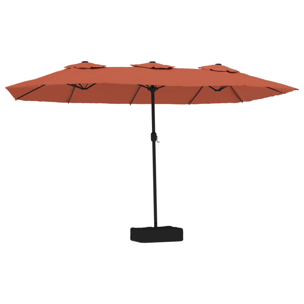 Vidaxl parasol double toit 449x245 cm en terre cuite -colored
