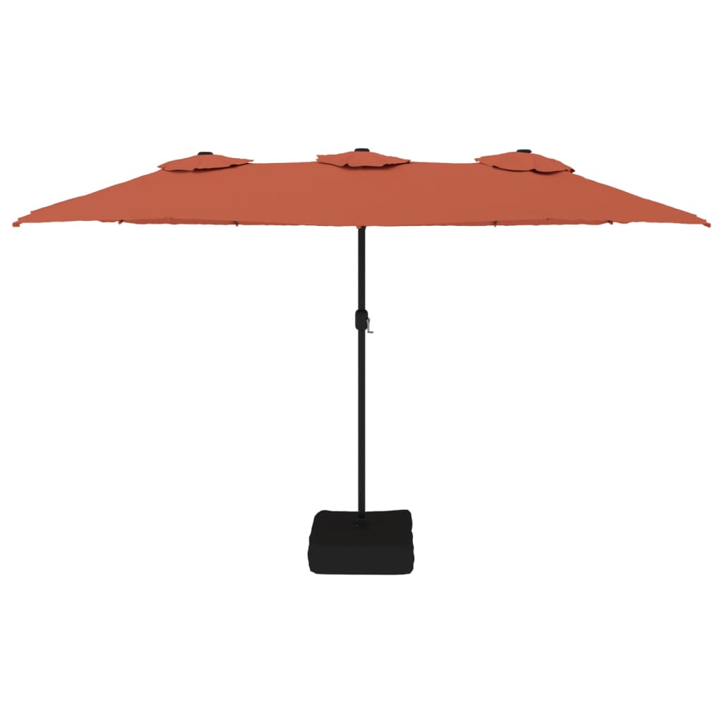 Vidaxl parasol double toit 449x245 cm en terre cuite -colored