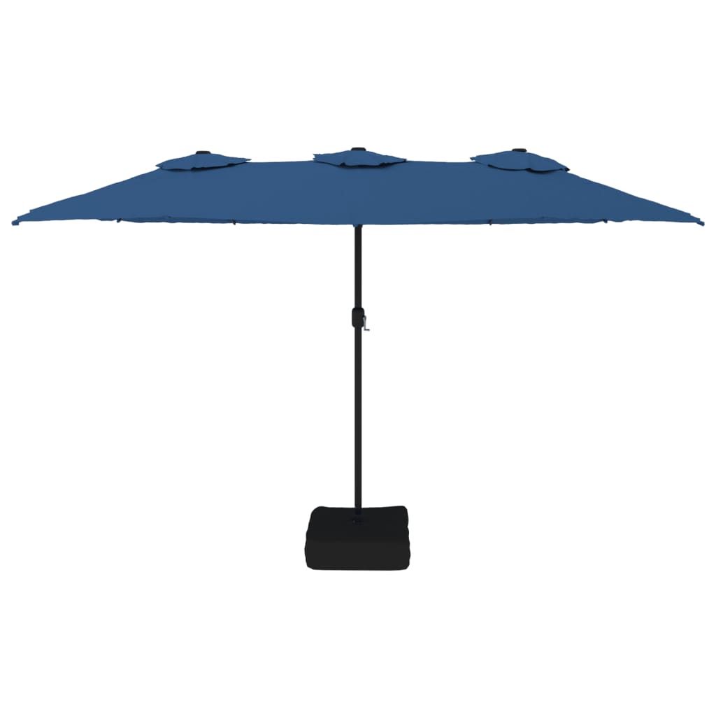 Vidaxl parasol double toit 449x245 cm azure bleu