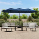 Vidaxl parasol double toit 449x245 cm azure bleu