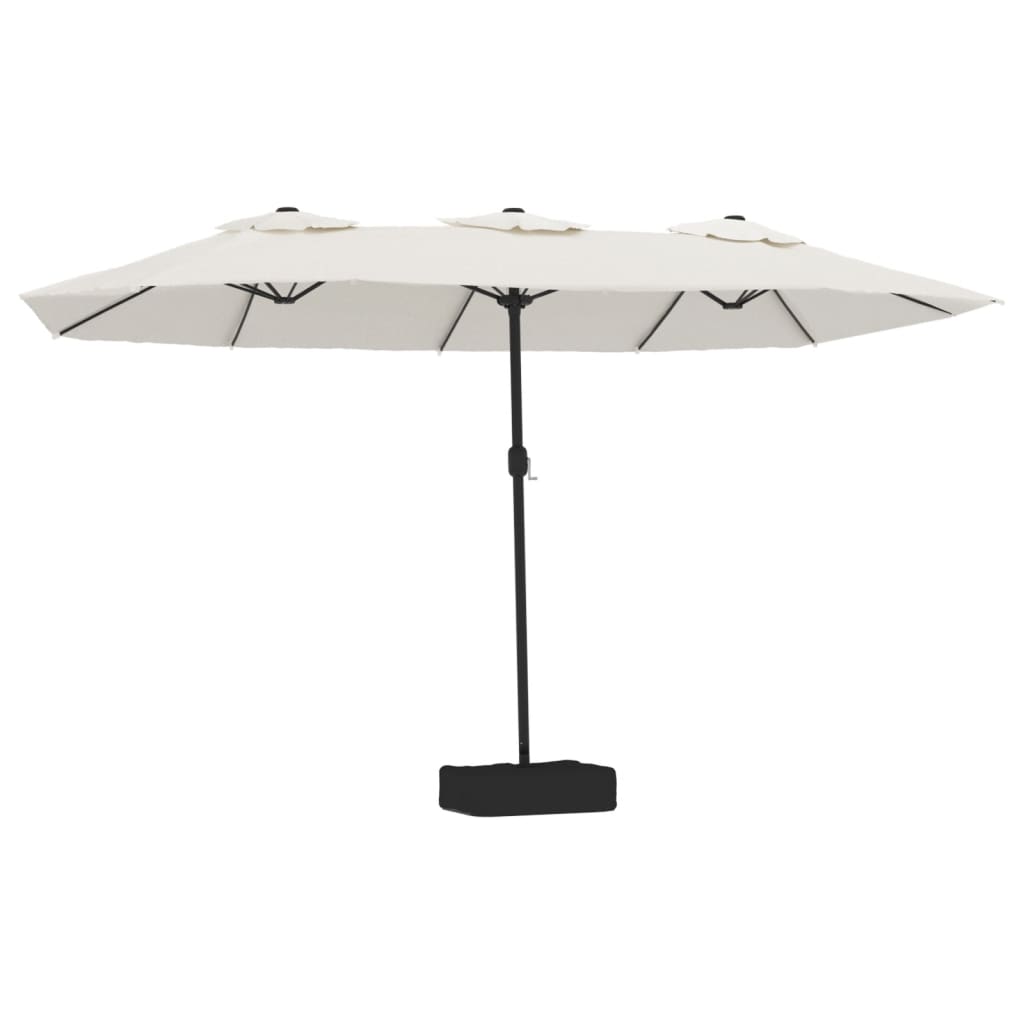 Vidaxl parasol double toit avec LED 449x245 cm Blanc