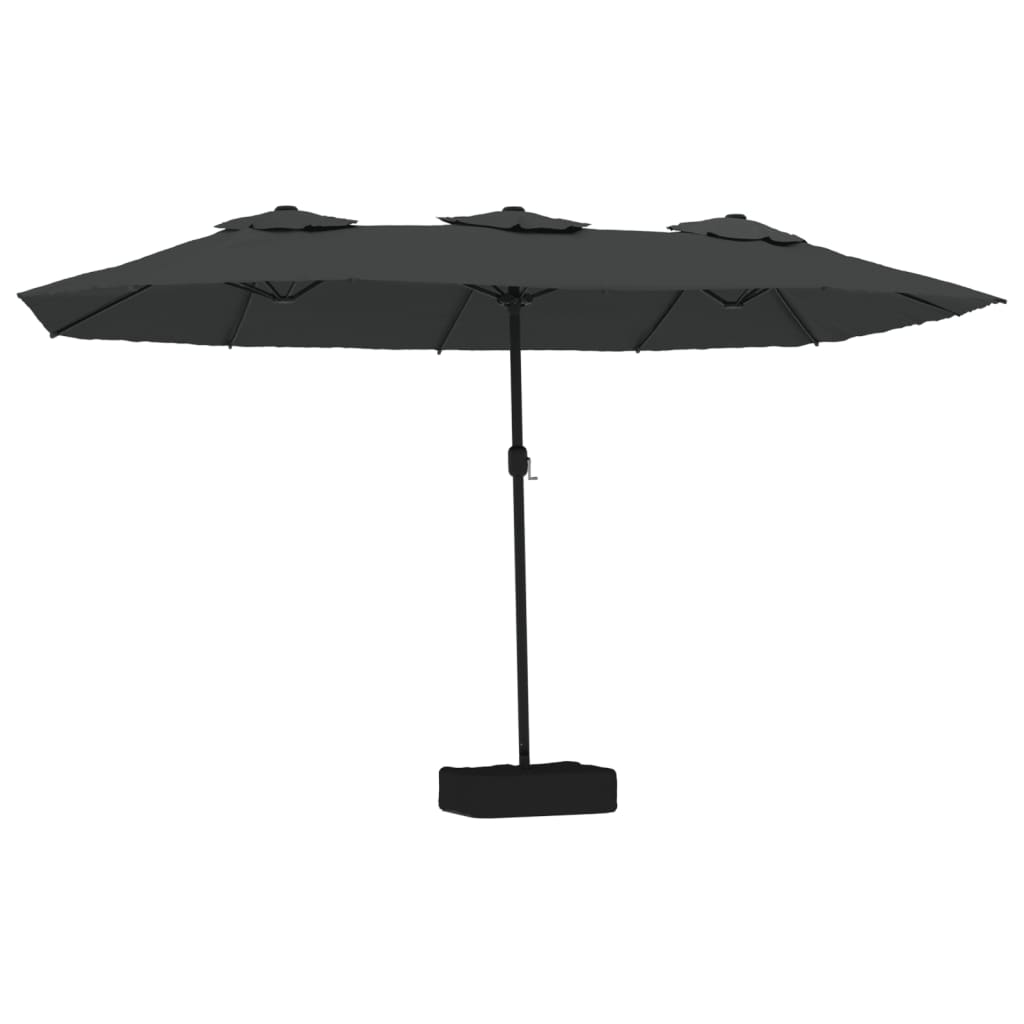 Vidaxl Parasol Double Roof avec LED 449x245 cm anthracite -colored
