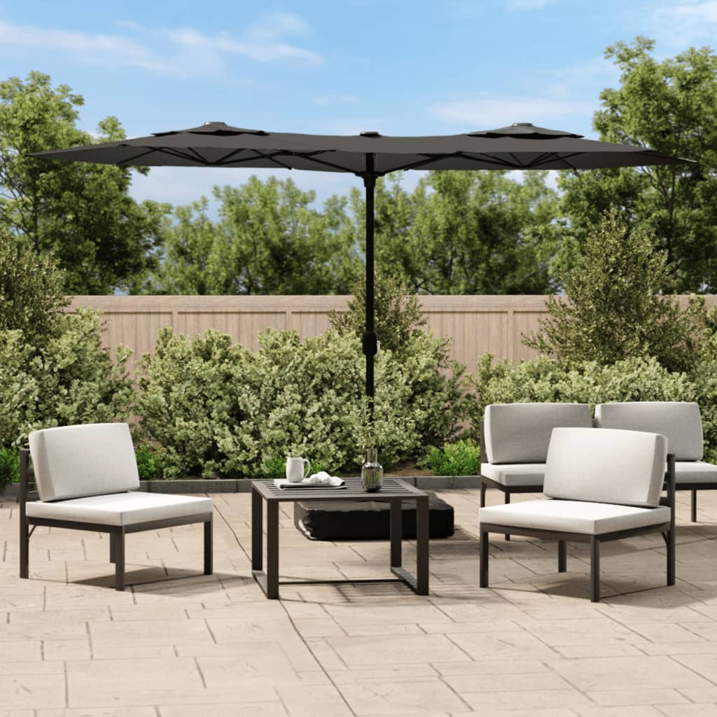 Vidaxl parasol double toit 316x240 cm anthracite -colored