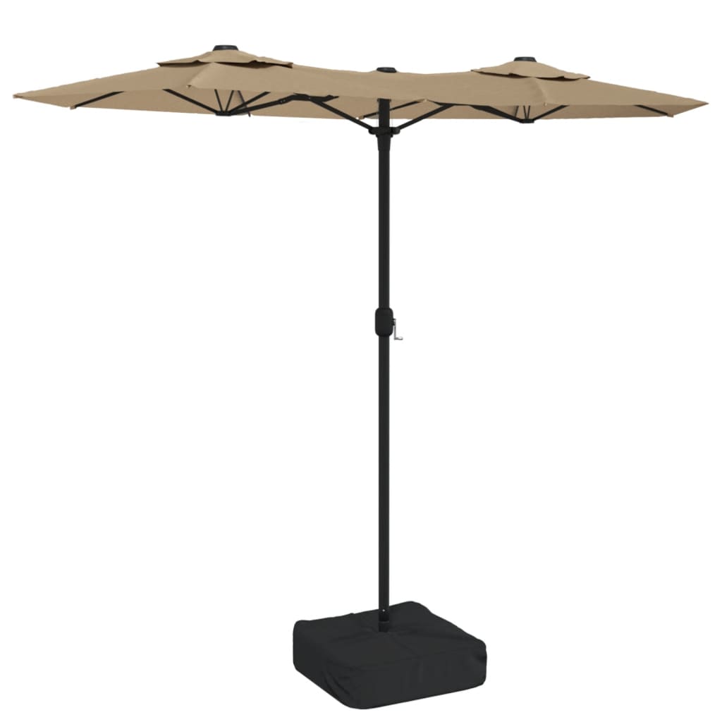 Vidaxl parasol double toit 316x240 cm taupe