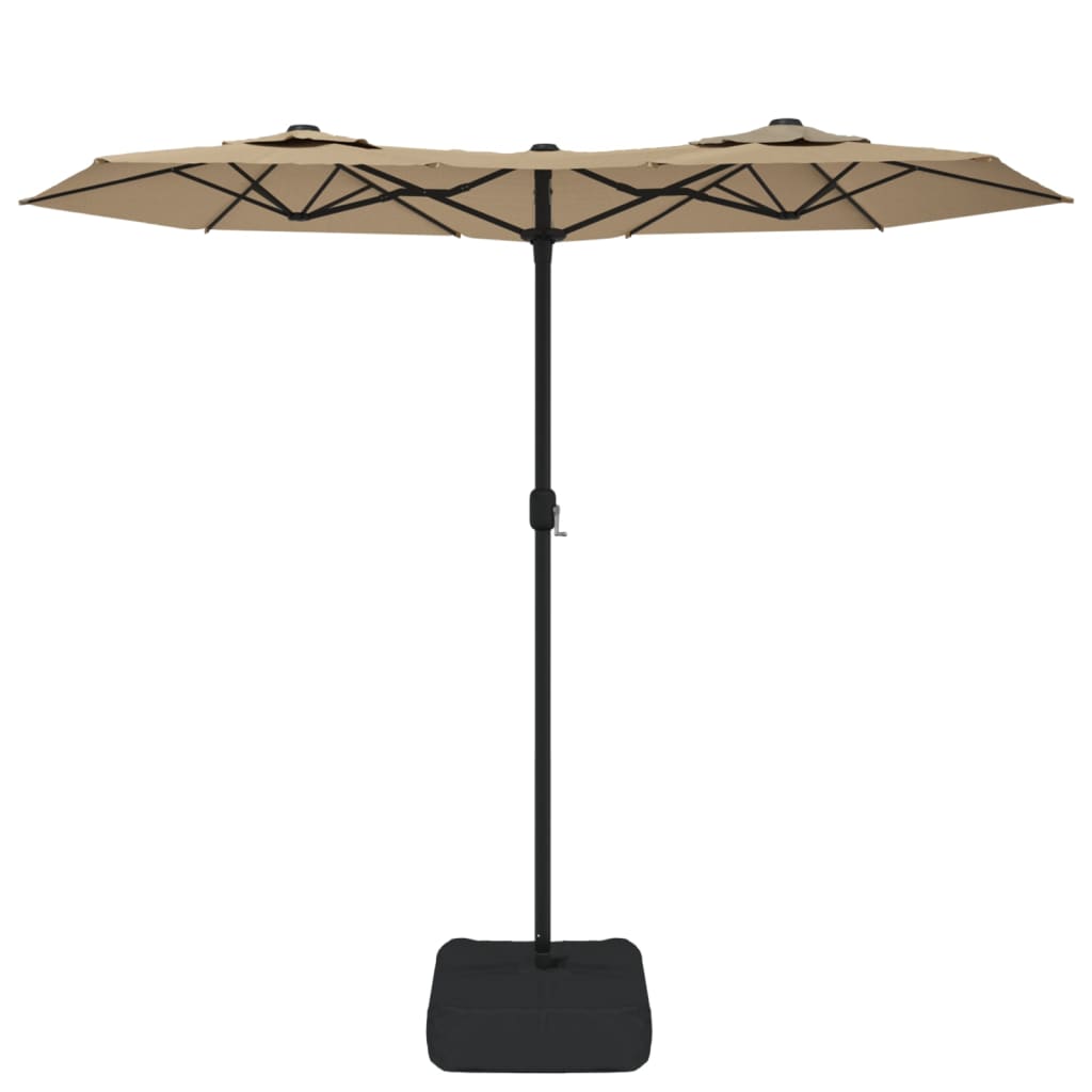 Vidaxl parasol double toit 316x240 cm taupe