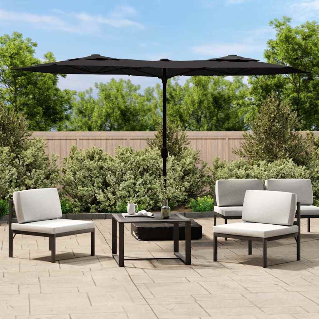 Vidaxl parasol double toit 316x240 cm noir