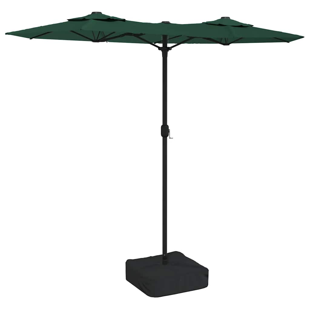 Vidaxl parasol double avec LEDS 316x240 cm vert