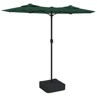 Vidaxl parasol double avec LEDS 316x240 cm vert