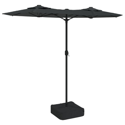 Vidaxl Parasol Double Roof avec LEDS 316x240 cm anthracite -colored