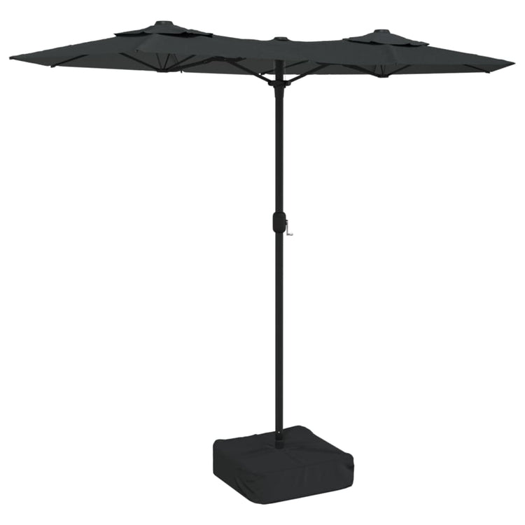 Vidaxl Parasol Double Roof avec LEDS 316x240 cm anthracite -colored
