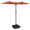 Vidaxl parasol double toit avec LEDS 316x240 cm en terre cuite -colored