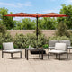 Vidaxl parasol double toit avec LEDS 316x240 cm en terre cuite -colored