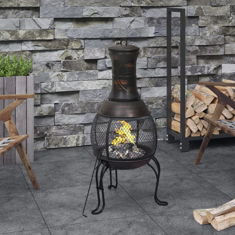 Vidaxl Garden Stove avec poker 39x39x90 cm en acier