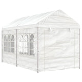 Arbor vidaxl avec toit 4.46x2.28x2.69 m Blanc en polyéthylène - afbeelding 1