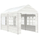 Arbor vidaxl avec toit 4.46x2.28x2.69 m Blanc en polyéthylène - afbeelding 2