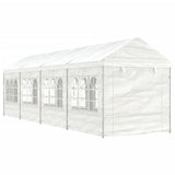 Arbor vidaxl avec toit 8.92x2.28x2.69 m Blanc en polyéthylène - afbeelding 2