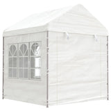 Arbor vidaxl avec toit 8.92x2.28x2.69 m Blanc en polyéthylène - afbeelding 3
