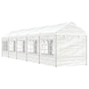 Arbor Vidaxl avec toit 11.15x2.28x2.69 m blanc en polyéthylène