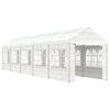 Arbor Vidaxl avec toit 11.15x2.28x2.69 m blanc en polyéthylène