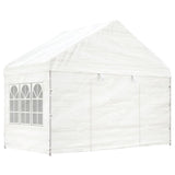 Arbor Vidaxl avec toit 6.69x4.08x3,22 m Blanc en polyéthylène - afbeelding 3