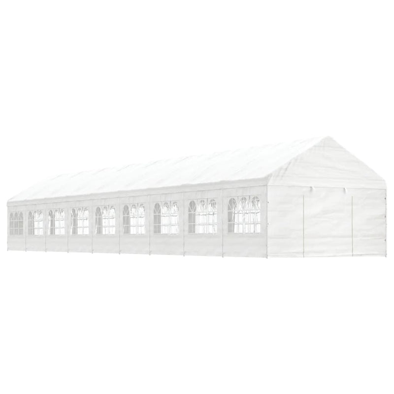Vidaxl Arbor avec toit 20.07x4.08x3.22 m Blanc en polyéthylène