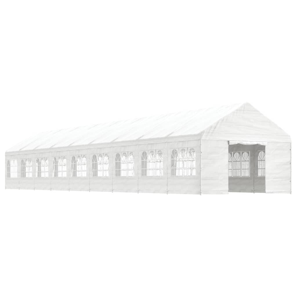 Vidaxl Arbor avec toit 20.07x4.08x3.22 m Blanc en polyéthylène