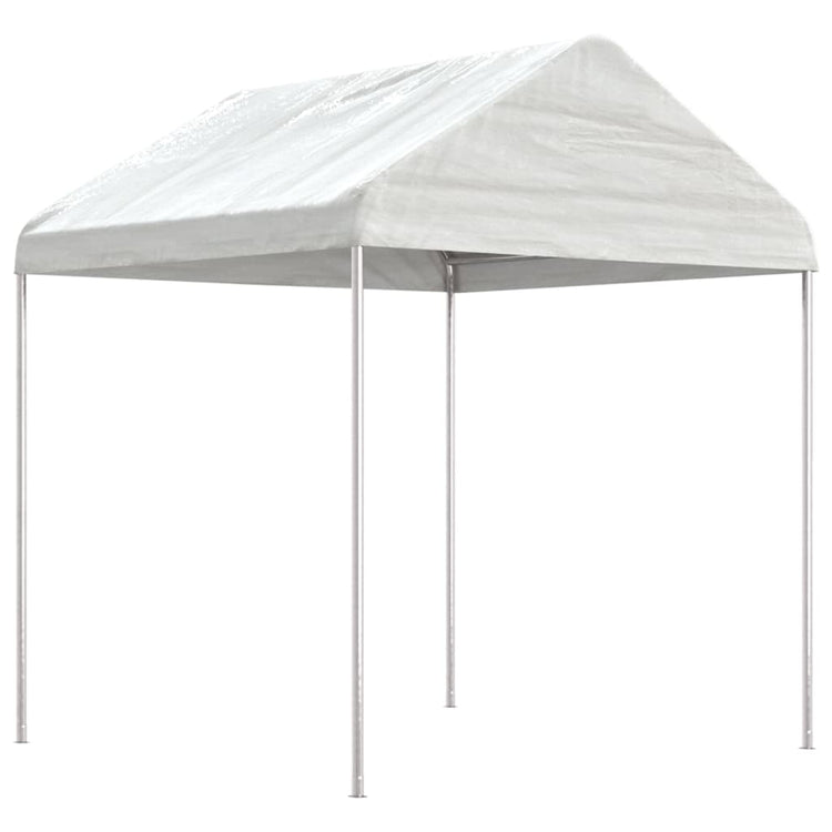 Arbor vidaxl avec toit 13.38x2.28x2.69 m Blanc en polyéthylène