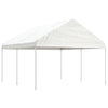 Arbor vidaxl avec toit 4.46x4.08x3,22 m Blanc en polyéthylène